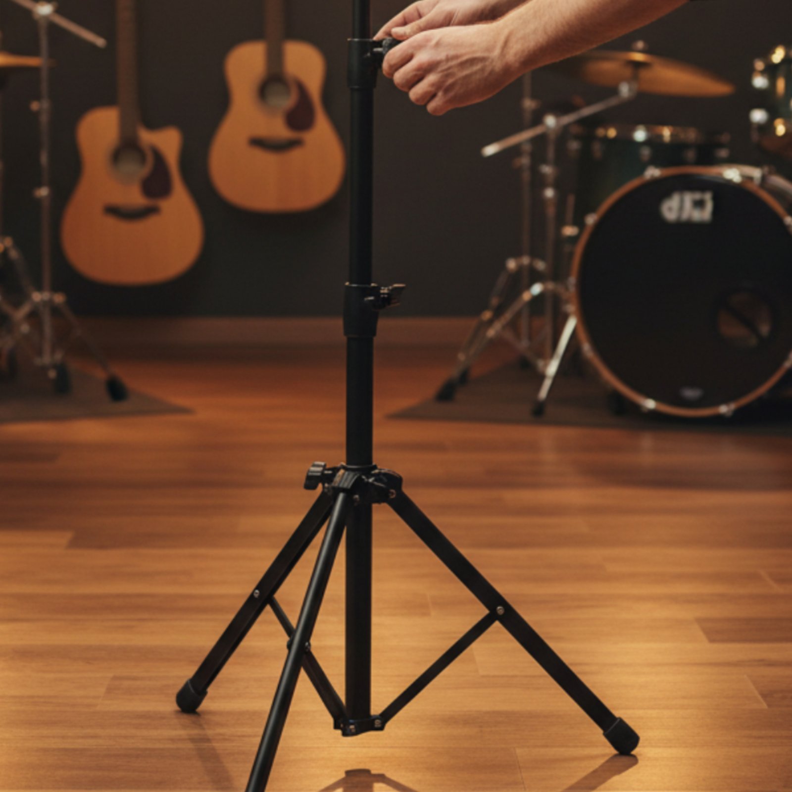 Music Stand Folding - Penyangga Cowbell Portabel Lipat, Dudukan Cowbell,