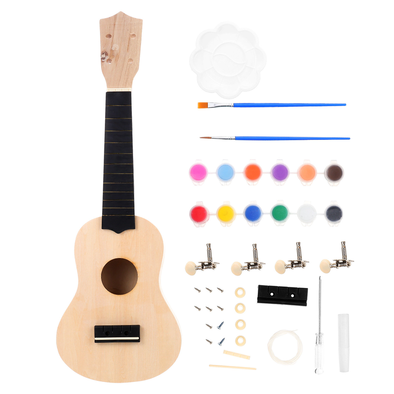 Ukulele Beginner Kit - 1Set Kit Ukulele DIY, Set Pembuatan