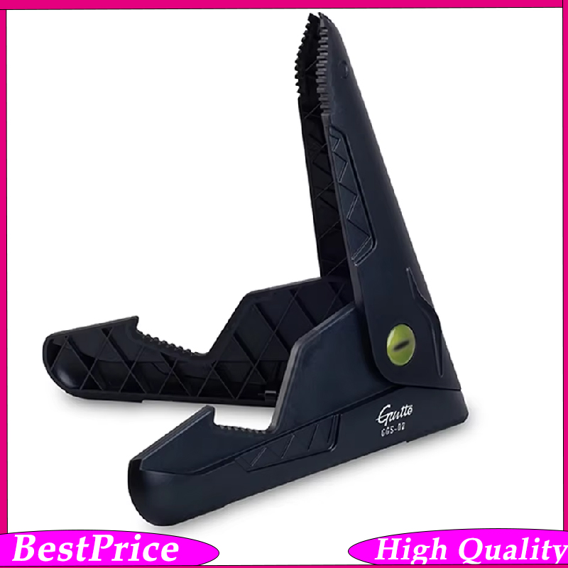 Music Stand Folding - Penyangga Gitar Hitam Portabel Model A-Frame,