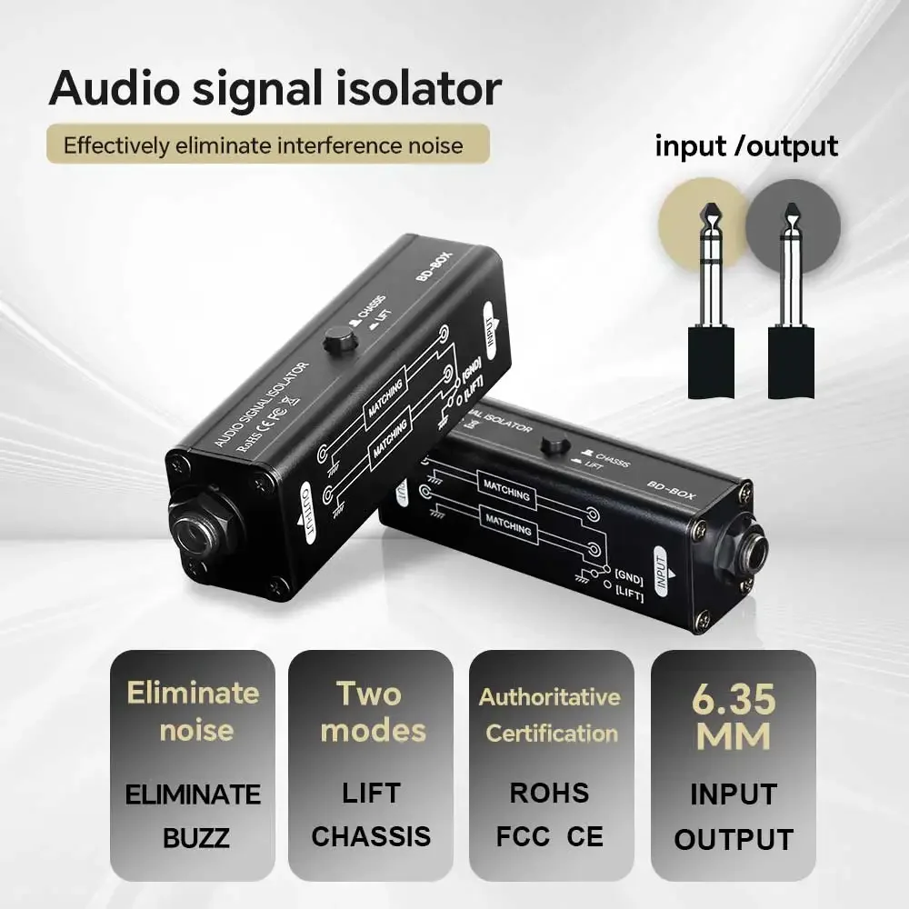 Audio Music Isolator - Isolator Loop Tanah AUX 6.35MM Portabel