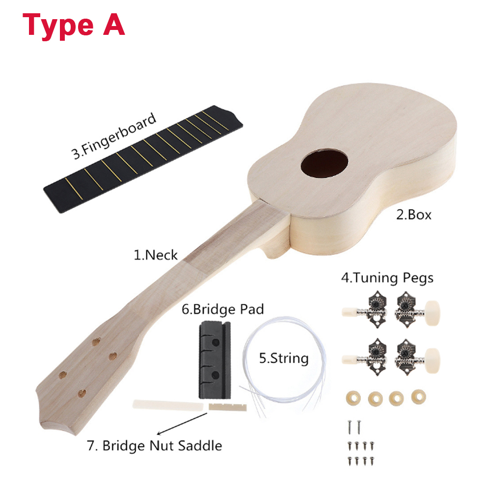 Ukulele Beginner Kit - DIY Ukulele 21 Inch Kit Rusa