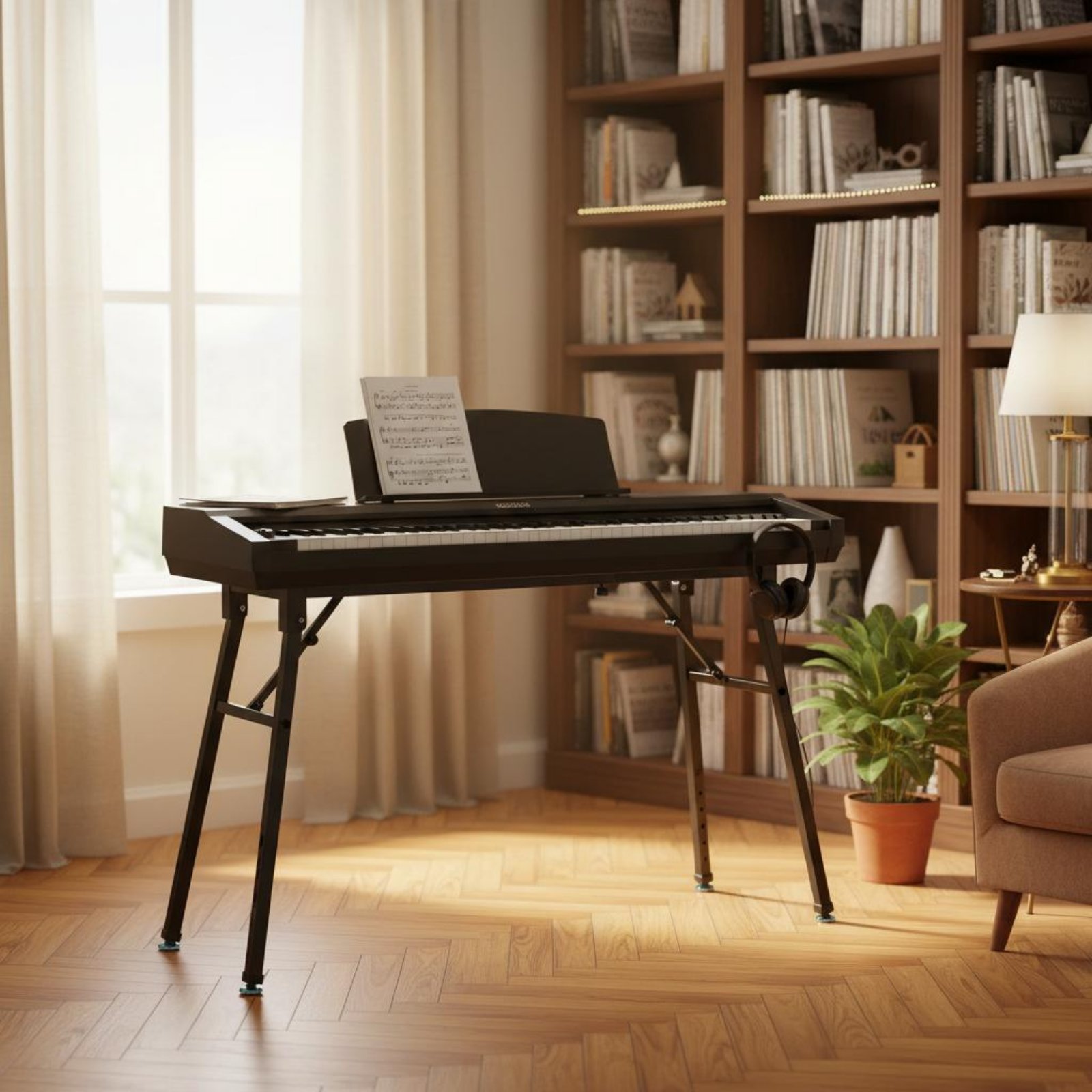 Dudukan Keyboard Lipat Portabe - Music Stand Folding ulasan dan harga