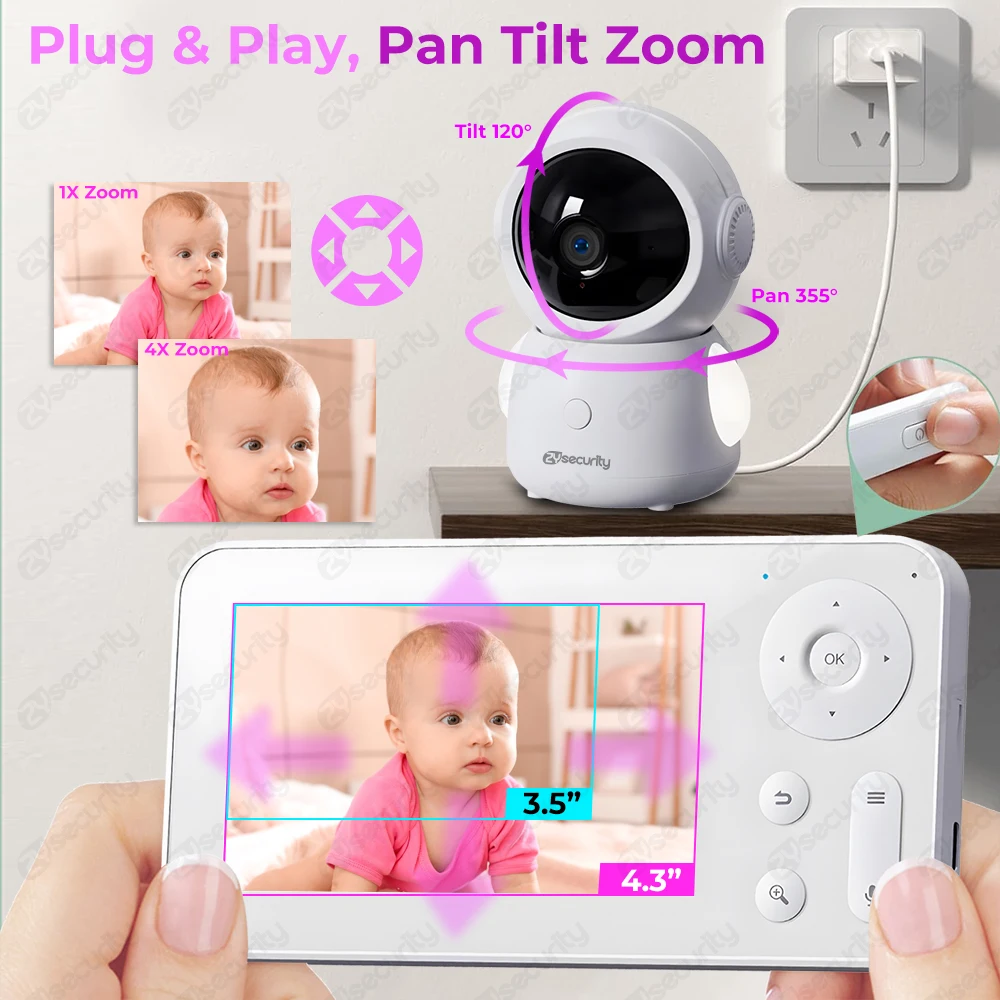 2K 3MP Wifi Monitor bayi denga - Audio Music Google ulasan dan harga