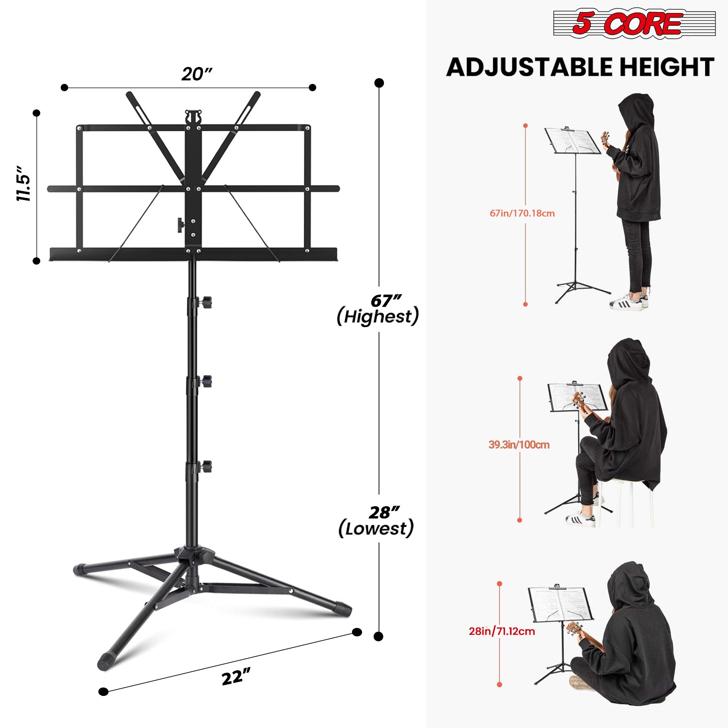 Stand Musik 5 Core Untuk Not M - Music Stand Folding ulasan dan harga