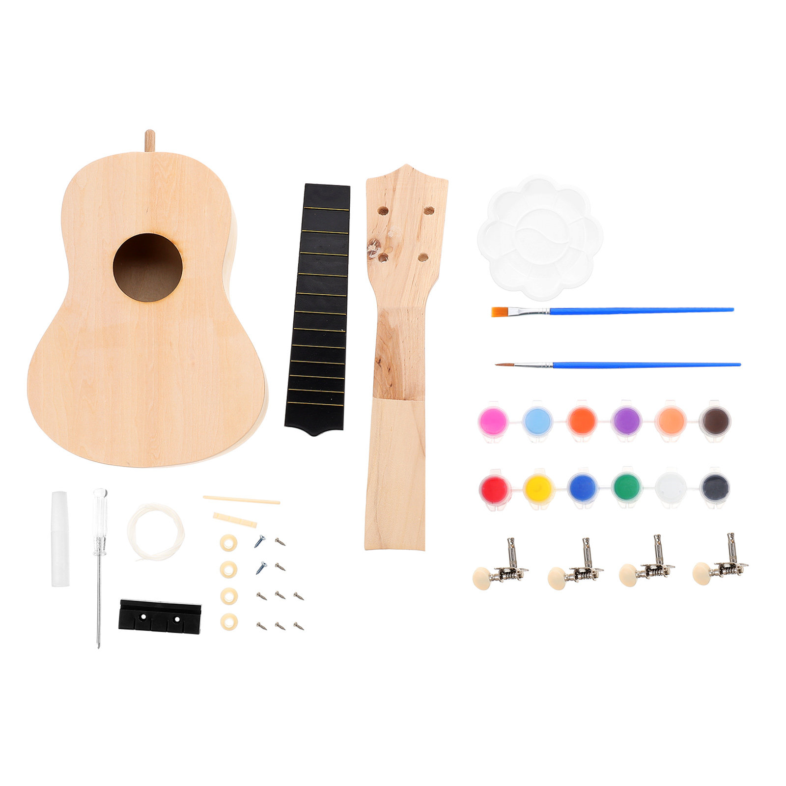 1Set Kit Ukulele DIY, Set Pemb - Ukulele Beginner Kit ulasan dan harga