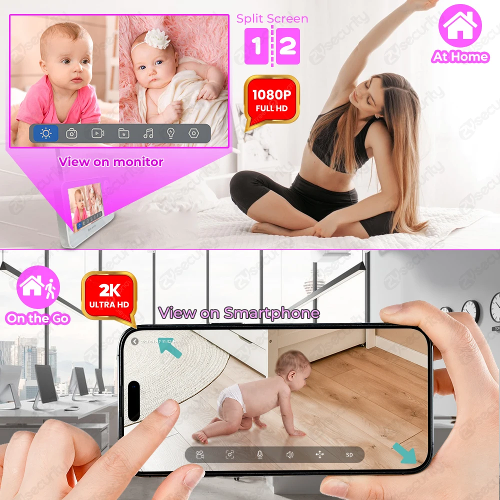 Monitor Bayi WiFi dengan Dua K - Audio Music Google ulasan dan harga